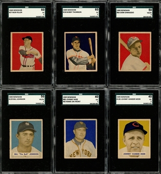 1949 Bowman SGC-Graded Collection (17 Different) Including Hall of Famers 